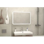 Изображение товара зеркальный шкаф misty токио мвк010 90x53 см, с led-подсветкой, сенсорным выключателем, диммером, белый матовый