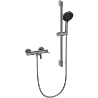 Смеситель для ванны Lemark Beluga LMF-8022B-GM с душевым гарнитуром, графит матовый