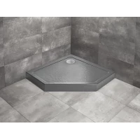 Душевой поддон Radaway Doros PT Compact Stone Anthracite SDRPT1010-05-64S 100x100 см, акриловый, пятиугольный, антрацит