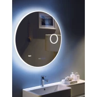 Зеркало WeltWasser Aurel 800-3 10000000981 80x80 см, с LED-подсветкой, сенсорным выключателем, антизапотеванием, часами