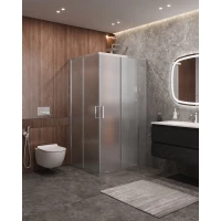 Душевой уголок Cezares Molveno MOLVENO-AH-21-100+20-P-Cr 120x100 см, профиль хром, стекло текстурное