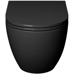Изображение товара унитаз подвесной grossman gr-4457bms безободковый, с сиденьем микролифт, черный матовый