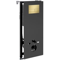 Инсталляция для унитаза WasserKRAFT Abens 20 20TLT.010.ME.BL.MG04 с кнопкой смыва, золотой матовый