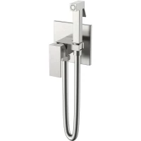 Гигиенический душ Boheme Qubic 477-NB со смесителем, никель матовый