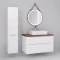 Комплект мебели белый глянец 99,5 см со столешницей бук темный Jorno Wood Wood.01.100/P/W + Wood.06.100/DW + 0085176 + Wood.02.50/TK - 2