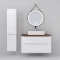 Комплект мебели белый глянец 99,5 см со столешницей бук темный Jorno Wood Wood.01.100/P/W + Wood.06.100/DW + 0085176 + Wood.02.50/TK - 1