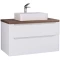Комплект мебели белый глянец 99,5 см со столешницей бук темный Jorno Wood Wood.01.100/P/W + Wood.06.100/DW + 0085176 + Wood.02.50/TK - 5