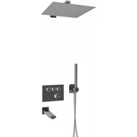 Душевой комплект WasserKRAFT Dinkel A5858.090.118.271.010.137.091 Thermo 300 мм, с термостатом, хром