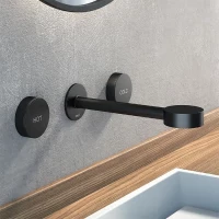 Смеситель для раковины Cisal Slim SM01351040 встраиваемый, без донного клапана, черный матовый