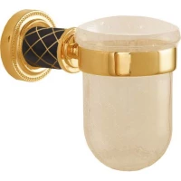 Стакан для зубных щеток Boheme Murano 10904-B-G настенный, золотой/черный