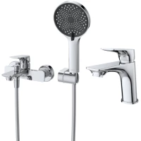 Комплект смесителей BelBagno Marino MARINO-VASM/LVM-CRM с душевым гарнитуром, хром