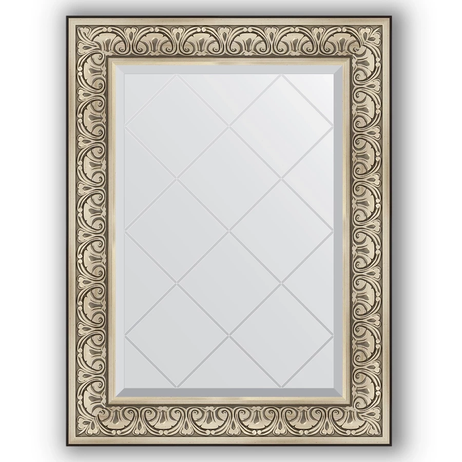 Зеркало 70x92 см барокко серебро Evoform Exclusive-G BY 4123 зеркало 80x162 см барокко серебро evoform exclusive g by 4295