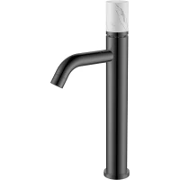 Смеситель для раковины Boheme Stick Mramor White 122-GM-MR-W графит матовый/белый мрамор