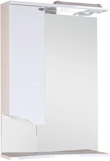 Зеркальный шкаф 58x80 см белый глянец L Onika Лайн 205819 зеркальный шкаф 58x80 см белый глянец l onika лайн 205819