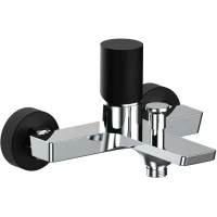 Смеситель для ванны AQG Tube 01TUB400NC хром/черный матовый