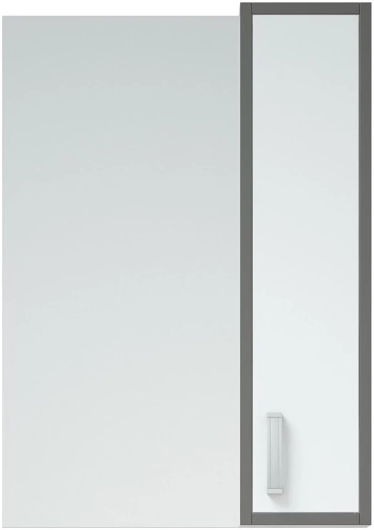 Зеркальный шкаф 50x70 см белый глянец/серый глянец R Corozo Спектр SD-00000708 зеркальный шкаф 60x74 см белый глянец corozo кентис sd 00000288