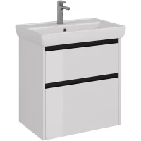 Тумба белый глянец/черный 64,4 см Lemark Combi LM03C70T-black