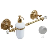 Полотенцедержатель с дозатором жидкого мыла хром Art&Max Barocco Crystal AM-2057D-Cr-C