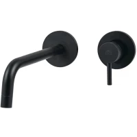 Смеситель для раковины Paffoni Light LIG006NO70 встраиваемый, без донного клапана, черный матовый