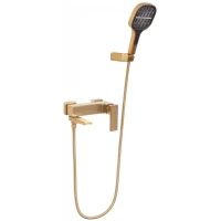 Смеситель для ванны Hansberge H4070MG с душевым гарнитуром, золотой матовый