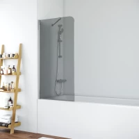 Шторка на ванну Vegas Glass EV ST 76 08 07 76 см, профиль хром, стекло графитовое