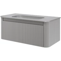 Тумба с раковиной Armadi Art Voi Luna 782-100-R-L + 786-100-L без отв. 102 см, подвесная, серый матовый