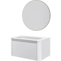 Комплект мебели Armadi Art Voi Matt White 782-080-MW + 786-080-MW без отв. + 545-80-MG 82 см, подвесной, белый матовый