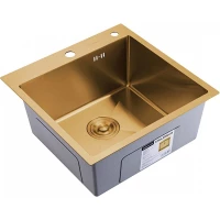 Кухонная мойка Splenka S701.5050.03 50x50 см, золотой матовый