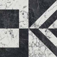 Керамогранит Kerama Marazzi  Бьянко Неро белый чёрный лаппатированный 119,5x119,5 SG013302R 