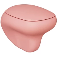 Унитаз подвесной Ambassador Diamond 123T20901R-122T20901 безободковый, с сиденьем микролифт, розовый матовый