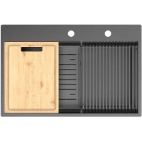 Кухонная мойка Lemark Iordana 780 9936119 78x51 см, графит матовый