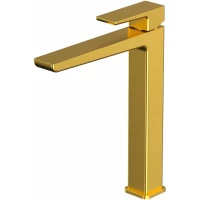 Смеситель для раковины Whitecross X X1412GLB без донного клапана, золотой матовый