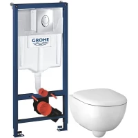 Комплект подвесной унитаз Geberit Renova Compact 500.803.00.1 + система инсталляции Grohe 38721001
