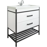 Тумба белый матовый/черный 55,8 см Sanflor Норд C04718