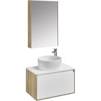 Комплект мебели дуб эльвезия/белый глянец 69 см Акватон Либерти 1A279801LYC70 + 1A281203LY010 + 732700C000 + 1A279302LYC70