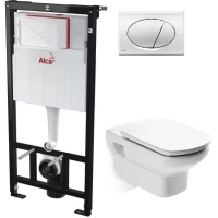 Комплект подвесной унитаз Roca Dama Senso 346517000 + ZRU9302820 + система инсталляции AlcaPlast AM101/11203:1RUSSETM71