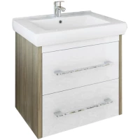 Тумба с раковиной швейцарский вяз/белый глянец 60,5 см Sanflor Ларго C0002121 + 4640021060773