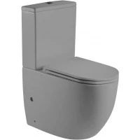 Унитаз-компакт WeltWasser Merzbach 011 MT-GR 10000013649 безободковый, торнадо, с сиденьем микролифт, серый матовый