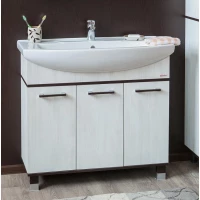 Тумба с раковиной венге/северное дерево светлое 106,5 см Sanflor Толедо H0000001282 + 4620008197388