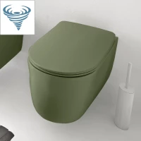 Унитаз подвесной Kerasan Nolita 531511 безободковый, торнадо, зеленый матовый