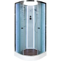 Душевая кабина 80x80x208 см Deto EM1580NLED матовое с прозрачным узором