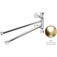 Полотенцедержатель Stil Haus Prisma PR16(18) 43 см, поворотный, двойной, золотой матовый