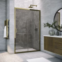 Душевая дверь Vegas Glass ZP TUR Novo 110 05 07 110 см, профиль бронза, стекло графитовое