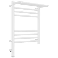 Полотенцесушитель электрический 500x400 белый матовый МЭМ левый Сунержа Богема с полкой 3.0 30-5806-5040