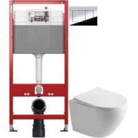 Комплект подвесной унитаз Olive’S Plaza PL30116DP + система инсталляции Tece 9400412