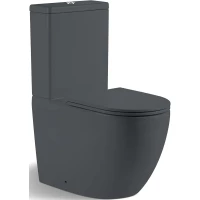 Унитаз-компакт River Michigan 640 MG 10000013716 безободковый, торнадо, с сиденьем микролифт, серый матовый