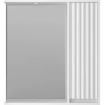 Изображение товара зеркальный шкаф brevita balaton bal-04075-01-п 73x80 см r, с подсветкой, выключателем, белый матовый