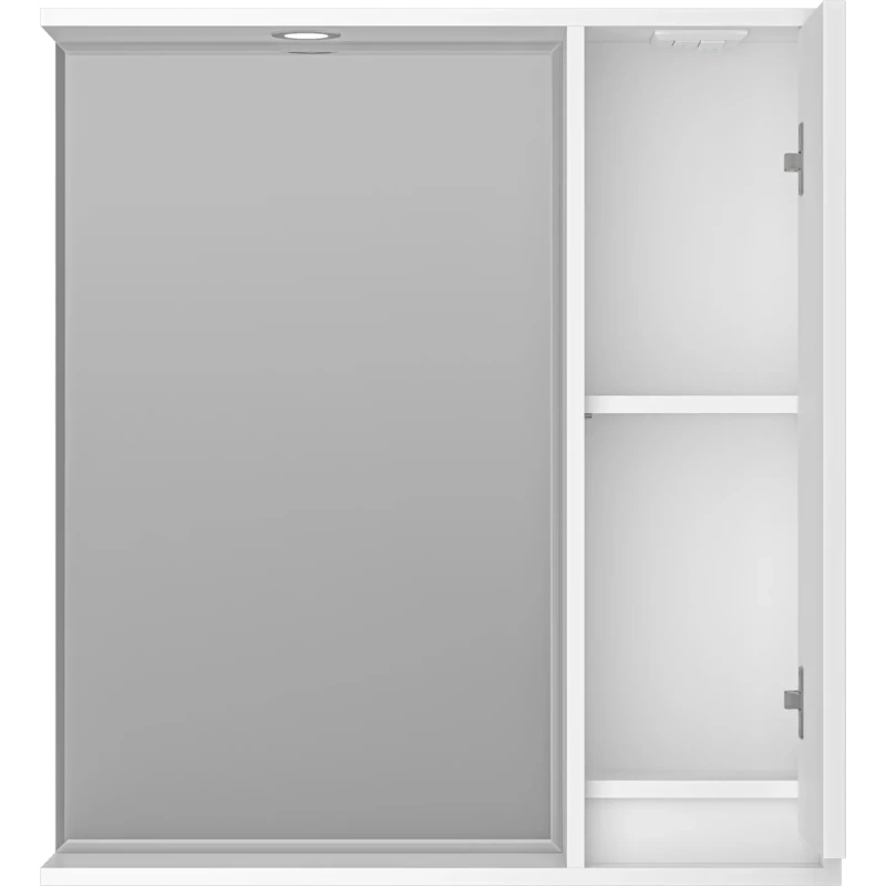 Зеркальный шкаф Brevita Balaton BAL-04075-01-П 73x80 см R, с подсветкой, выключателем, белый матовый