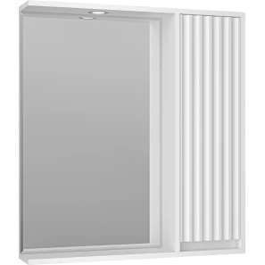 Изображение товара зеркальный шкаф brevita balaton bal-04075-01-п 73x80 см r, с подсветкой, выключателем, белый матовый