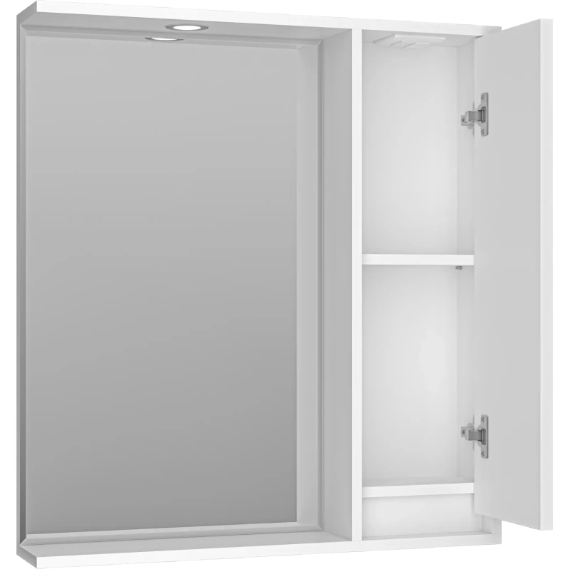 Зеркальный шкаф Brevita Balaton BAL-04075-01-П 73x80 см R, с подсветкой, выключателем, белый матовый